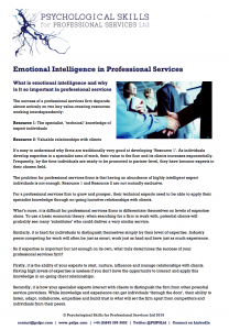 Emotional Intelligence in Professional Services